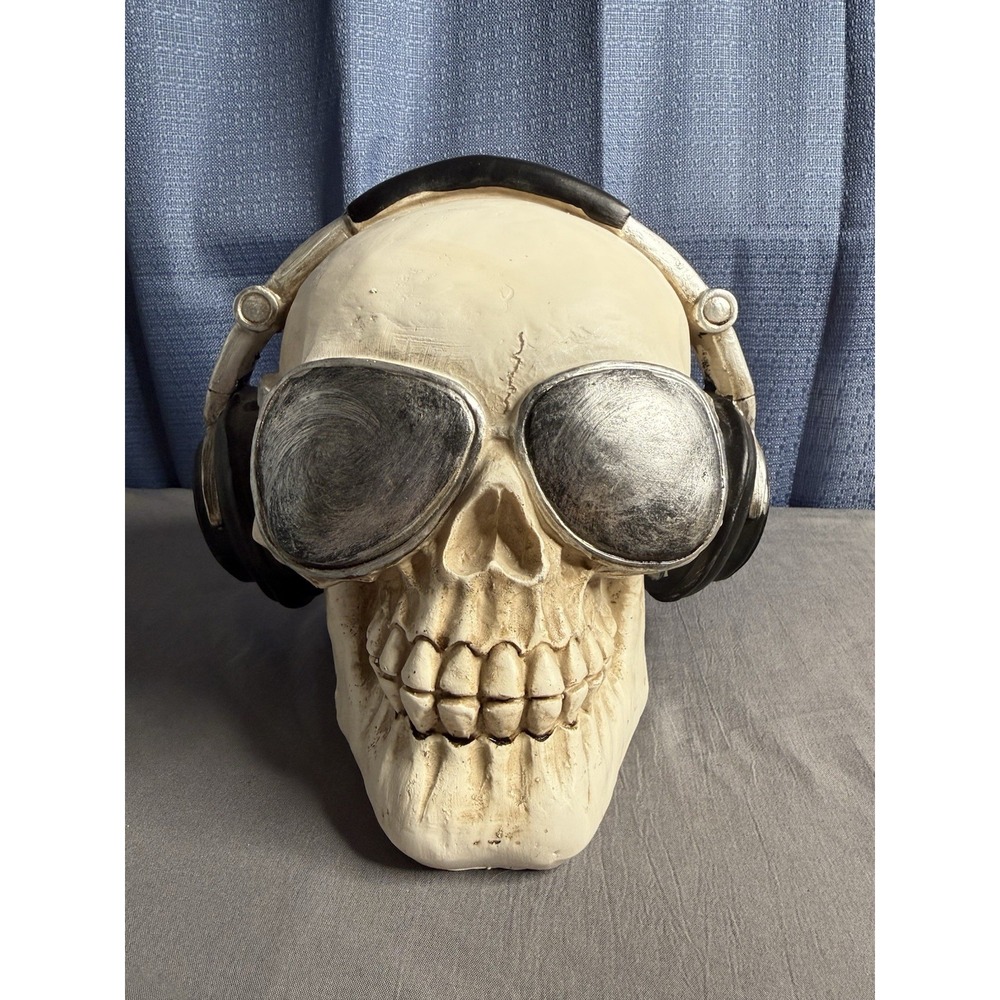 Halloween DJ Skully With Headphones And Shades